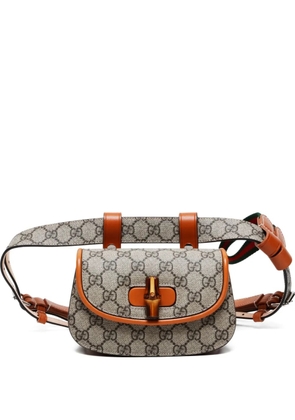 Gucci Pre-Owned 2016-2024 GG Spreme bamboo belt bag - Neutrals