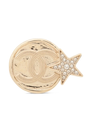 CHANEL Pre-Owned 2023 CC mark star brooch - Gold
