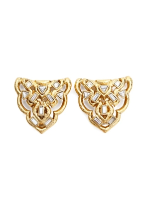 Saint Laurent Pre-Owned 1980-2000s embellished clip-on earrings - Gold