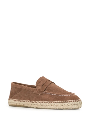 Manebi Hamptons collapsible-heel loafer espadrilles - Brown