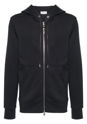 Moncler logo-appliqué zipped hoodie - Blue