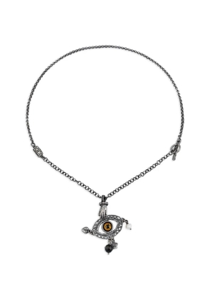 Gem Kingdom eye-pendant chain necklace - Silver