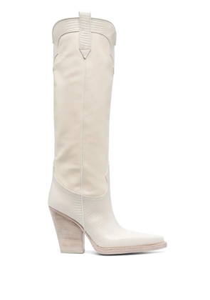 Paris Texas 110mm leather knee-length boots - Neutrals