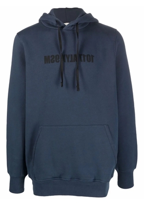 1017 ALYX 9SM reverse logo-print rib-trimmed hoodie - Blue