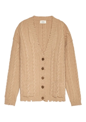 A Paper Kid cable-knit pocket cardigan - Neutrals