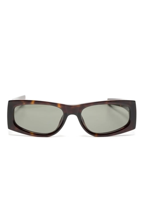 Saint Laurent Eyewear logo sunglasses - Brown