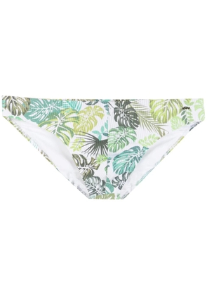 Amir Slama leaf print swim briefs - White