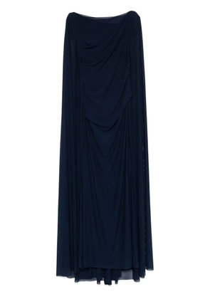 Talbot Runhof cape-insert tulle dress - Blue
