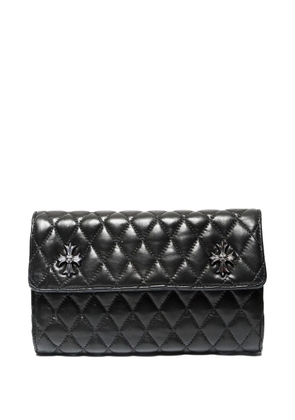 Chrome Hearts 2010 logo-plaque quilted wallet - Black