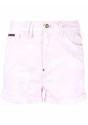 Philipp Plein Hexagon denim hot pants - Pink