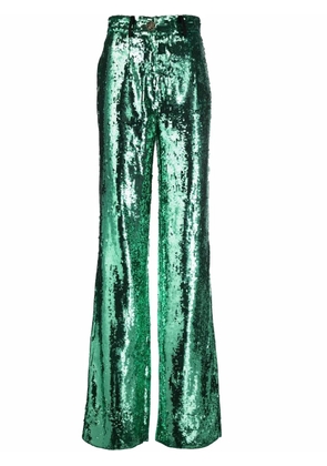 Philipp Plein sequin-embellished wide-leg trousers - Green