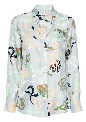 Lanvin graphic-print silk shirt - Blue
