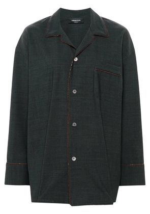 Fabiana Filippi bead-trim oversized shirt - Grey
