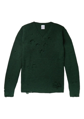 VETEMENTS distressed-effect wool sweater - Green