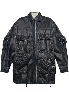 The Attico multi-pocket denim jacket - Blue