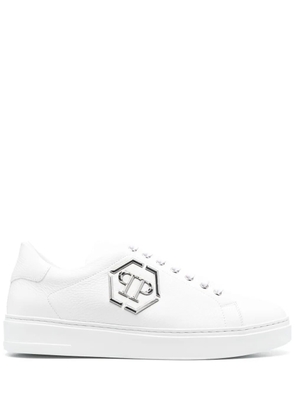 Philipp Plein leather low-top sneakers - White