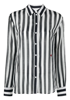 Moschino striped cotton-blend shirt - Black