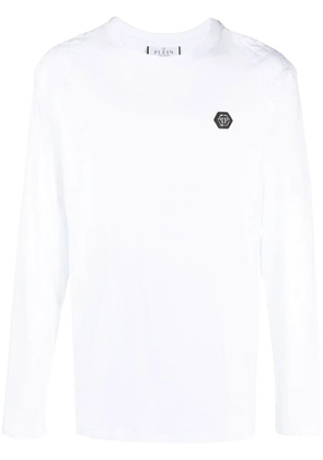 Philipp Plein logo print long-sleeve T-shirt - White