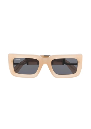 Off-White Eyewear Boston logo-plaque sunglasses - Neutrals