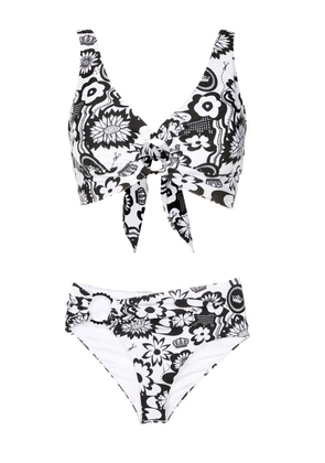 Amir Slama floral-print bikini set - Black