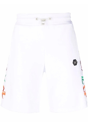 Philipp Plein Gothic Plein track shorts - White