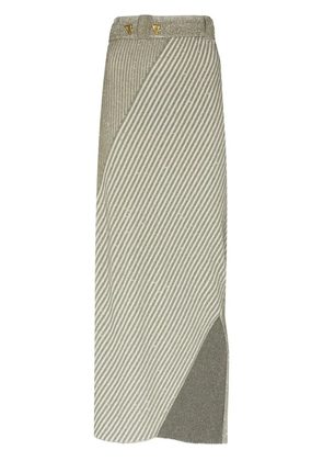 AERON asymmetric knitted striped skirt - Green