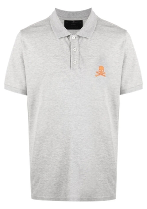 Philipp Plein skull-print short-sleeved polo shirt - Grey