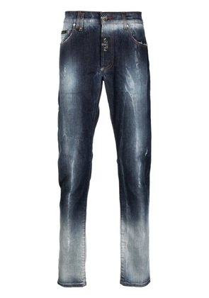 Philipp Plein distressed straight-leg jeans - Blue