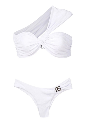 Amir Slama fine-ribbed one-shoulder bikini - White