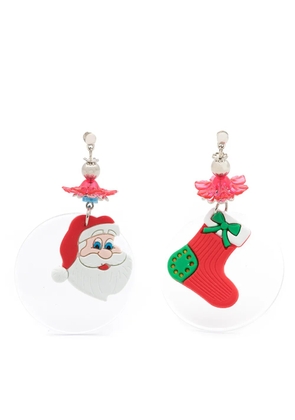 Amir Slama Christmas-motif asymmetric earrings - Red
