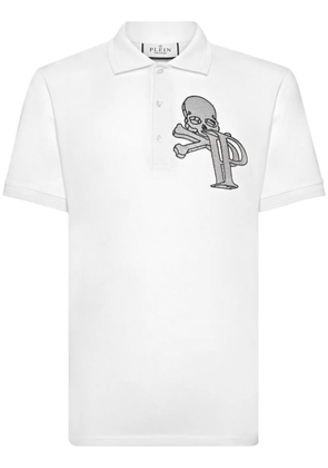Philipp Plein Wire Frame crystal-embellished polo shirt - White