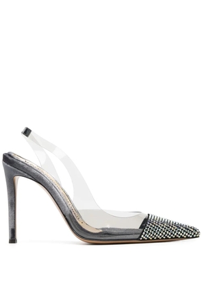 Alexandre Vauthier rhinestone-embellished slingback pumps - White