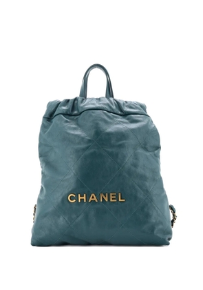 CHANEL Pre-Owned 22 Chain Quilted Calfskin Medium backpack - Green
