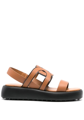 Tod's cut-out chain leather sandals - Brown
