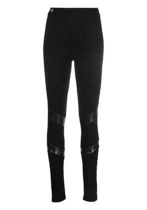 Philipp Plein Super high-waisted denim-leggings - Black