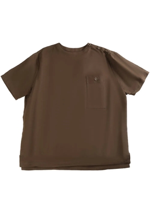Uma Wang press-stud fastening T-shirt - Brown