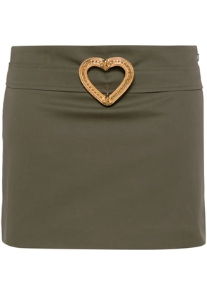 Moschino Heart-buckle twill miniskirt - Green