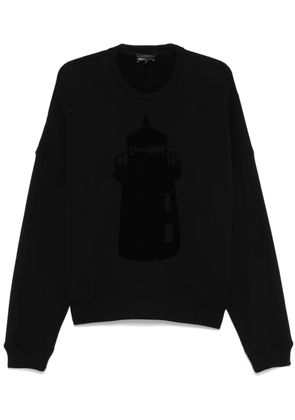 Emporio Armani flocked-motif sweatshirt - Black