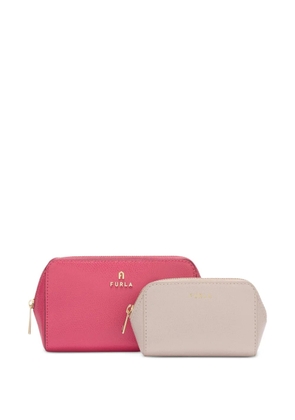 Furla M Camelia logo-detail makeup bag (set of two) - Pink