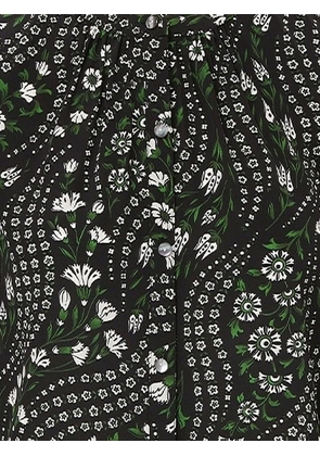 Veronica Beard Ashlynn floral-print puff-sleeve blouse - Black