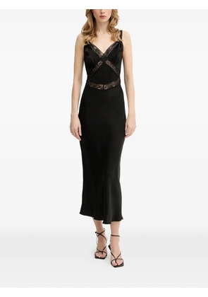 Bardot lace beaded midi dress - Black