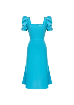 POST MERIDIEM square-neck midi dress - Blue