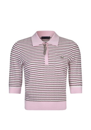 LIU JO striped-pattern polo top - Pink