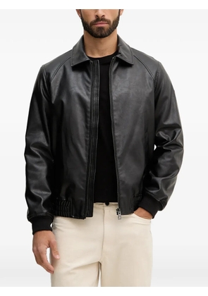 GUESS USA zip-up faux-leather jacket - Black