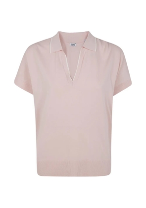 ASPESI contrast-trim V-neck top - Pink