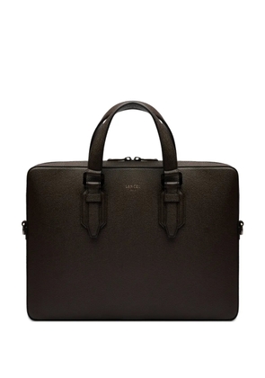 Lancel Charlie textured leather briefcase - Brown