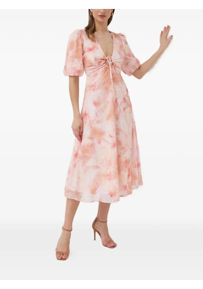 Bardot V-neck midi dress - Pink