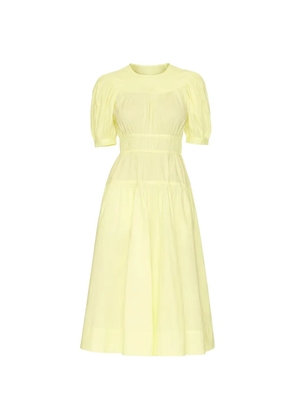 Ulla Johnson Marte puffed-sleeve tiered midi dress - Yellow
