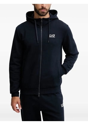 Ea7 Emporio Armani logo-print hoodie - Blue