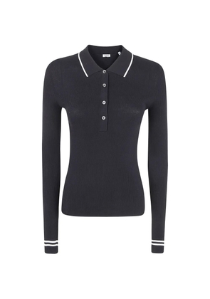 ASPESI ribbed-trim polo top - Black